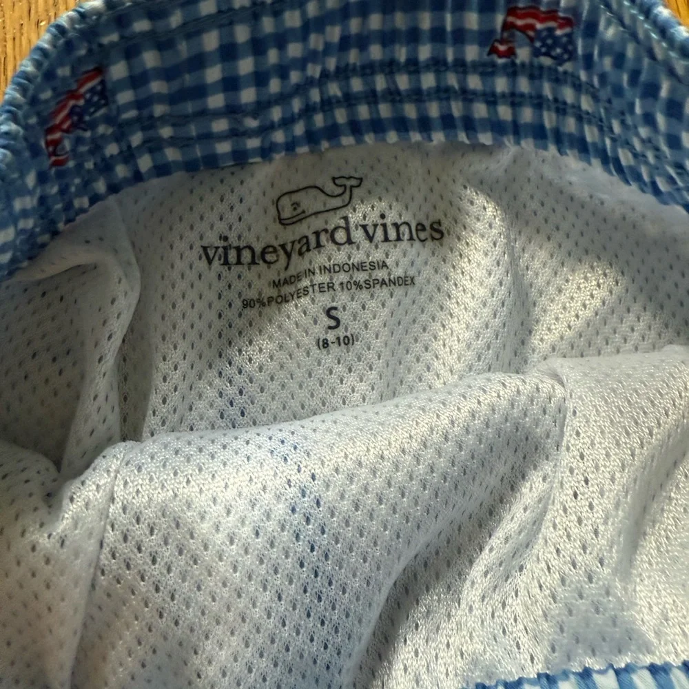 Vineyard Vines Blue Checkered Swim Trunks - Size Small (8-10) - NWOT